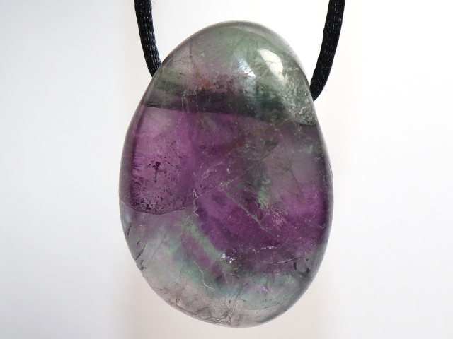 fluorite with cord or silver 925