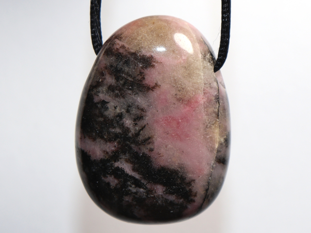 rhodonite with cord or silver 925
