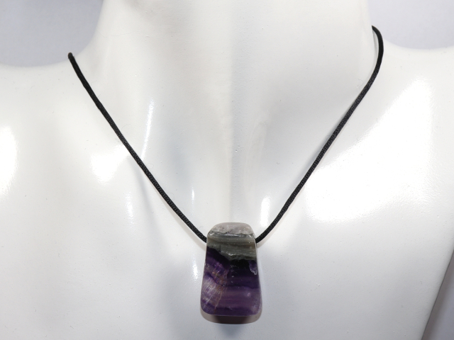 fluorite with cord or silver 925