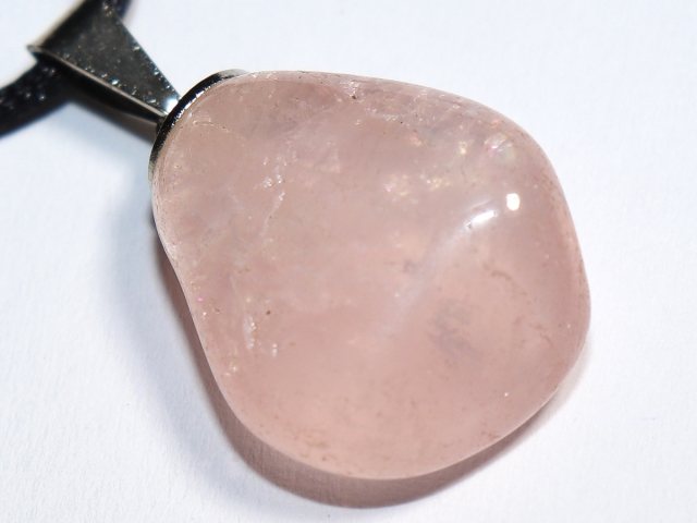 Rosenquarz mit Band oder Silber 925