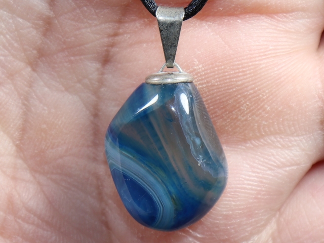 agate with cord or silver 925