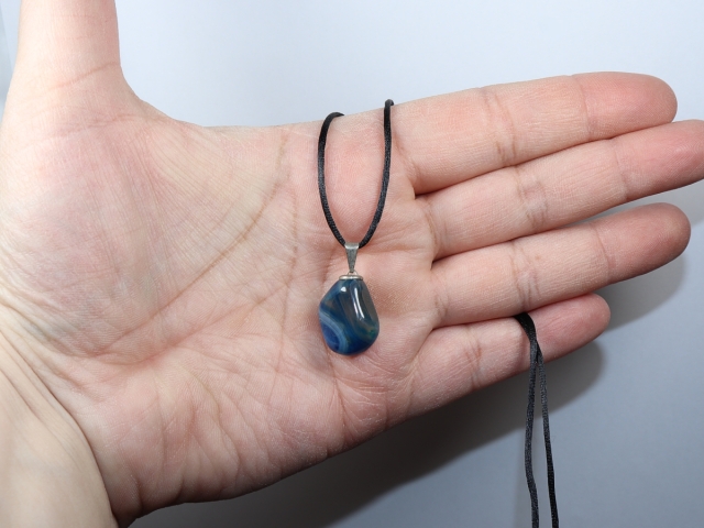 agate with cord or silver 925