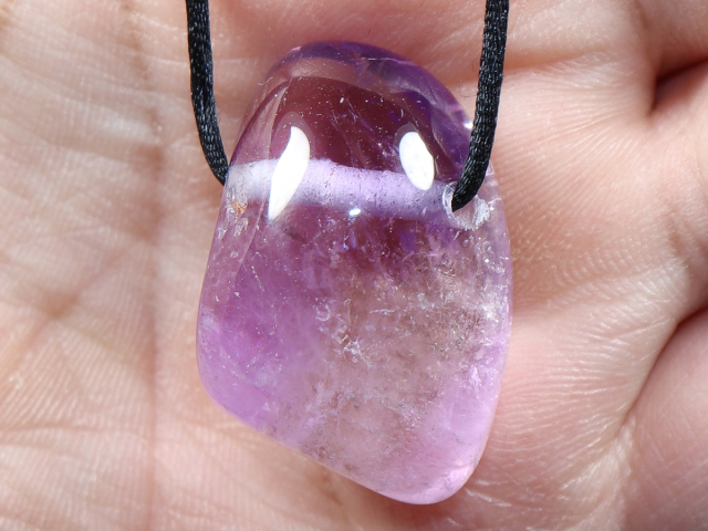 amethyst with cord or silver 925