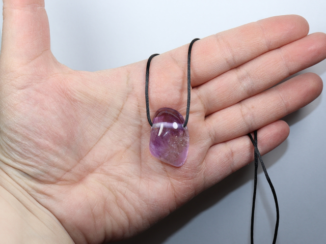 amethyst with cord or silver 925
