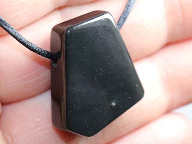 Regenbogenobsidian mit Band oder Silber 925