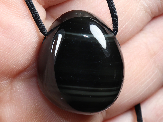 Regenbogenobsidian mit Band oder Silber 925