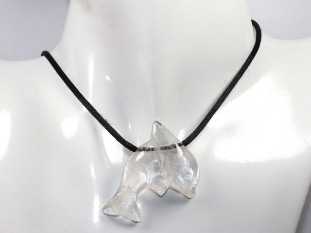 rock crystal with cord or silver 925