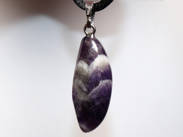 amethyst with cord or silver 925
