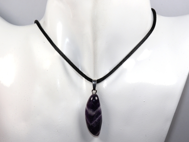 amethyst with cord or silver 925