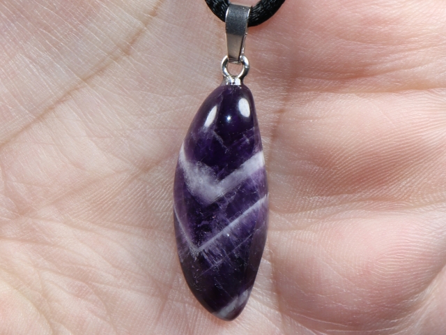 amethyst with cord or silver 925