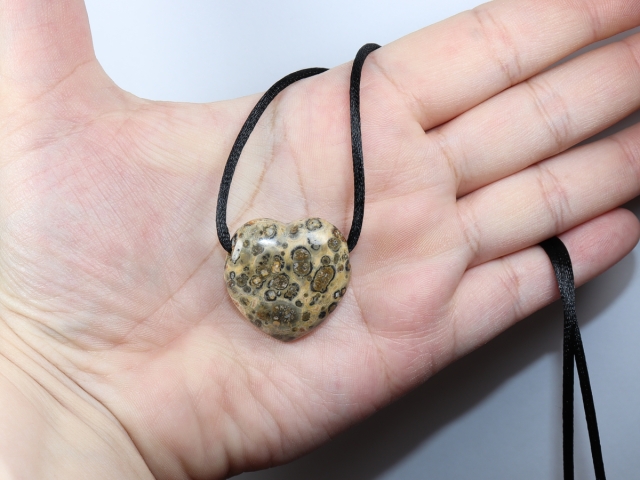 leopard rhyolite with cord or silver 925