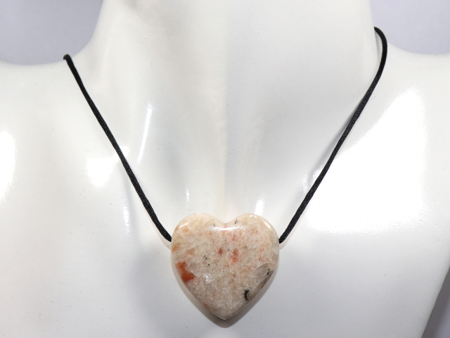 sunstone with cord or silver 925