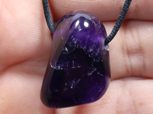 amethyst with cord or silver 925