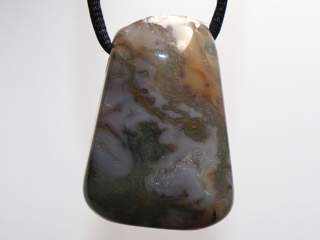 Moss agate on cord