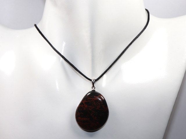 Mahagoniobsidian mit Band oder Silber 925