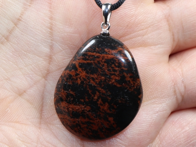 Mahagoniobsidian mit Band oder Silber 925