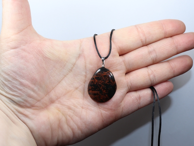 Mahagoniobsidian mit Band oder Silber 925