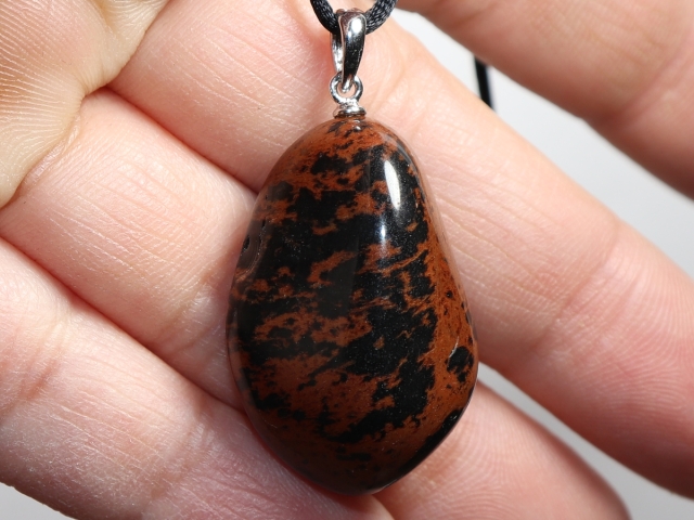 Mahagoniobsidian mit Band oder Silber 925