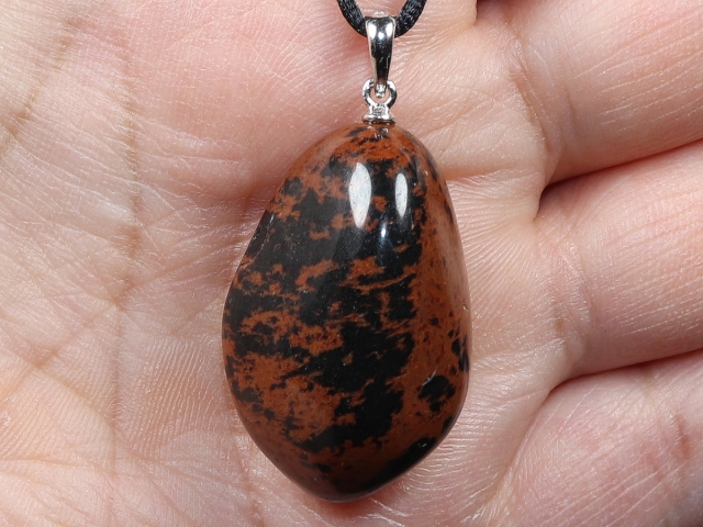Mahagoniobsidian mit Band oder Silber 925