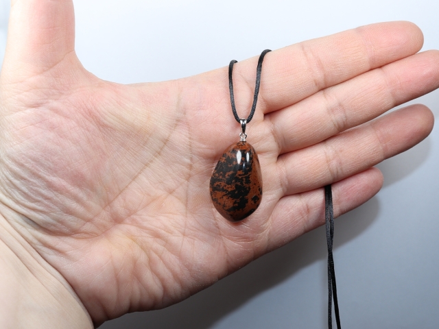 Mahagoniobsidian mit Band oder Silber 925