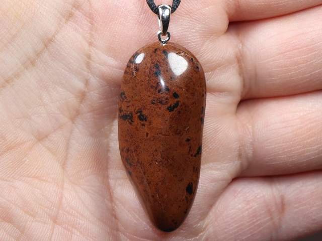 Mahagoniobsidian mit Band oder Silber 925