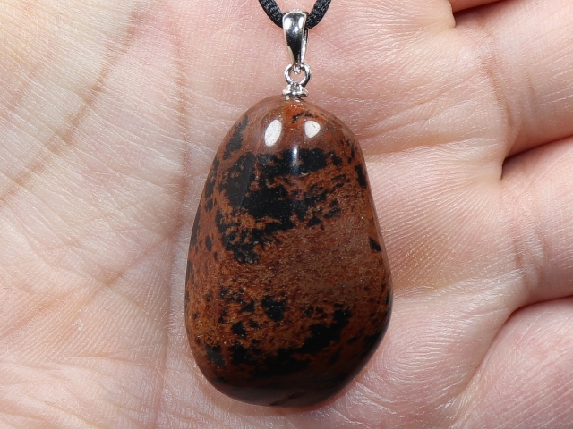 Mahagoniobsidian mit Band oder Silber 925