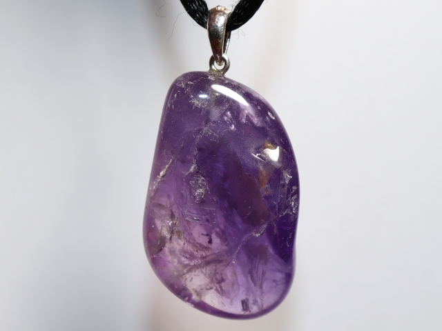 amethyst with cord or silver 925