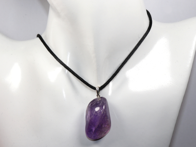 amethyst with cord or silver 925