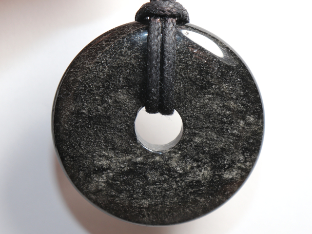 Preview: silver obsidian with cord