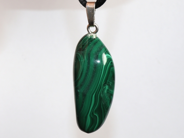 malachite with cord or silver 925