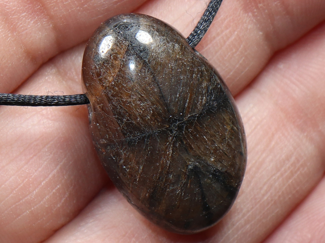 cross stone with cord or silver 925