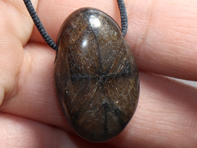 cross stone with cord or silver 925