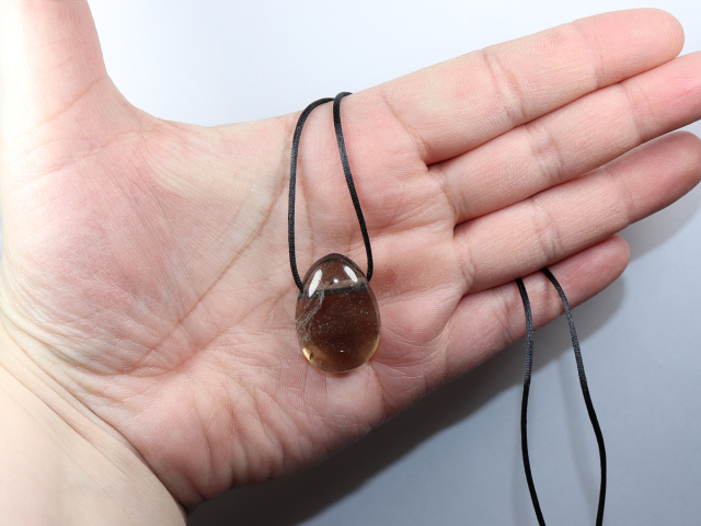 smoky quartz with cord or silver 925