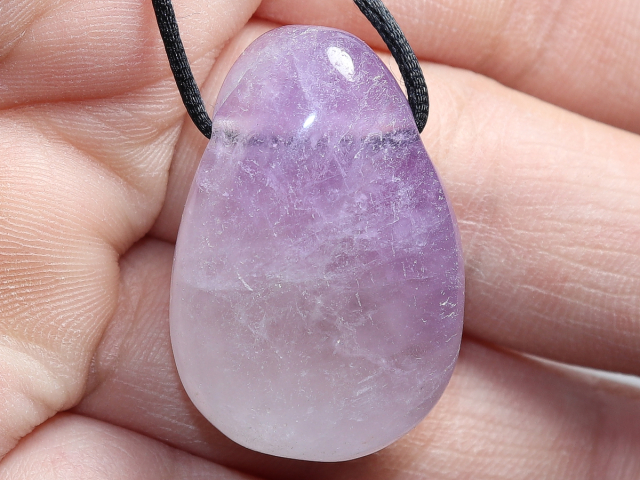 amethyst with cord or silver 925