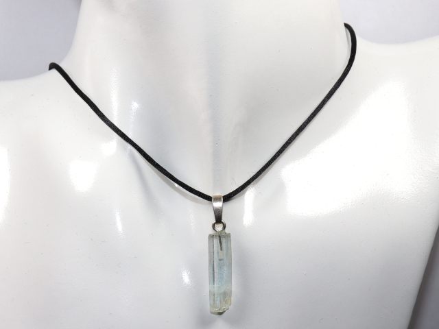 aquamarine with cord or silver 925