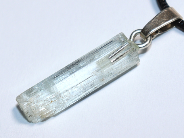 aquamarine with cord or silver 925