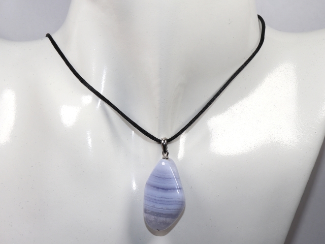 chalcedony with cord or silver 925
