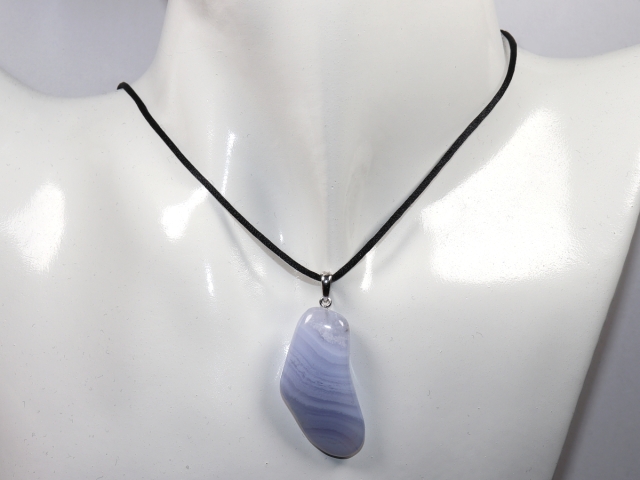 chalcedony with cord or silver 925