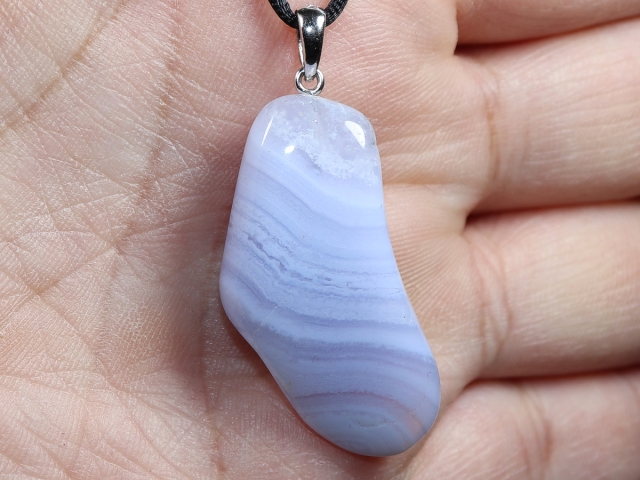 chalcedony with cord or silver 925