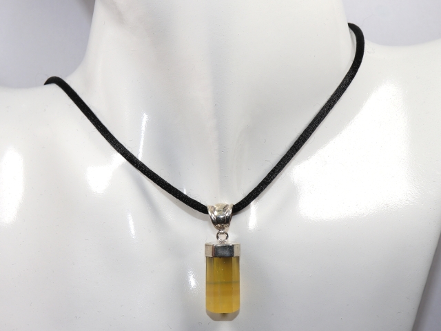 fluorite with cord or silver 925