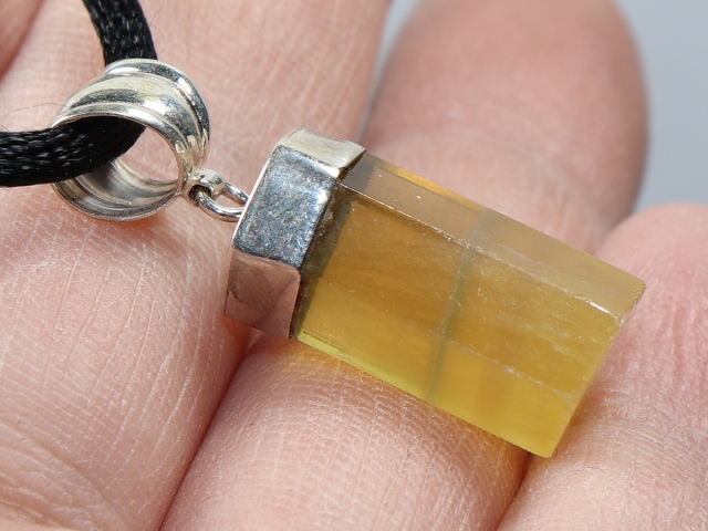 fluorite with cord or silver 925