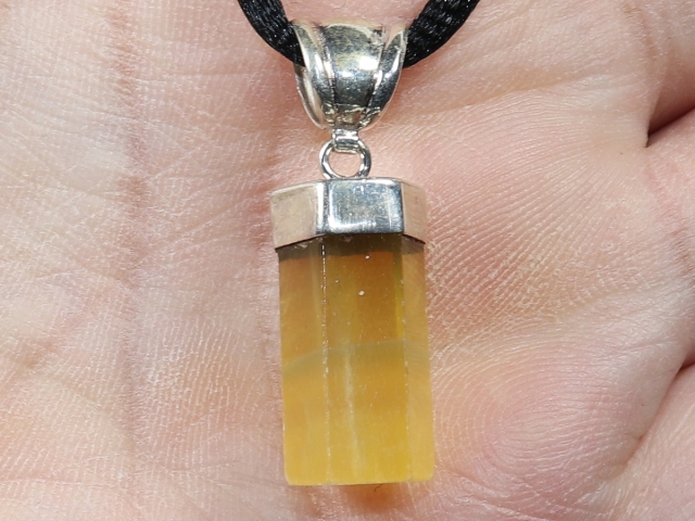 fluorite with cord or silver 925