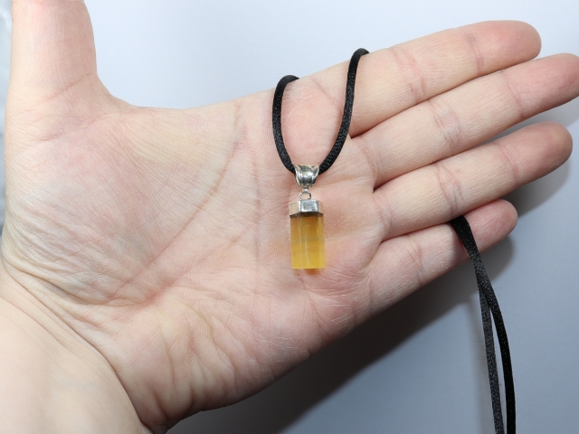 fluorite with cord or silver 925