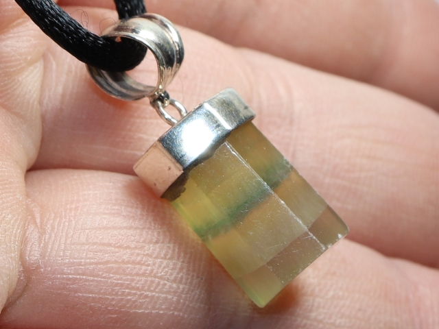 fluorite with cord or silver 925