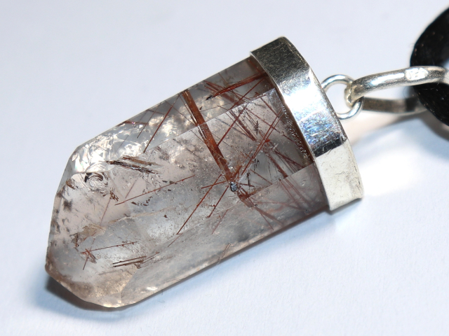 rutilated quartz with cord or silver 925