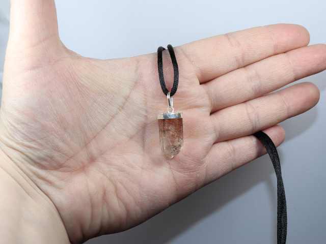 rutilated quartz with cord or silver 925