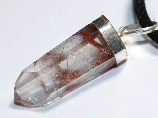 rutilated quartz with cord or silver 925