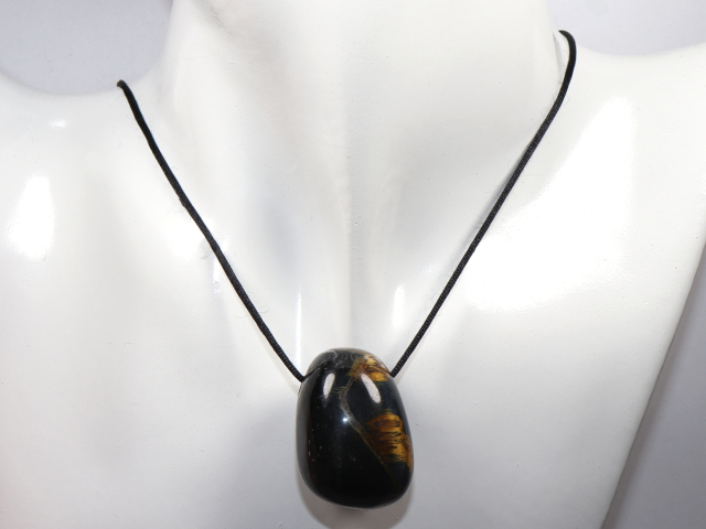 Preview: Falkenauge mit Tigerauge mit Band oder Silber 925