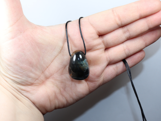 Falkenauge mit Tigerauge mit Band oder Silber 925