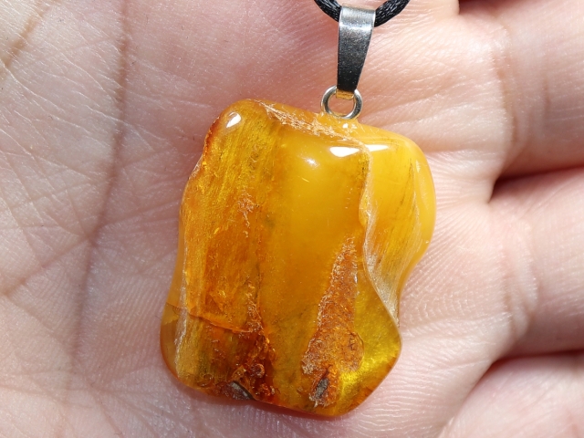amber with cord or silver 925